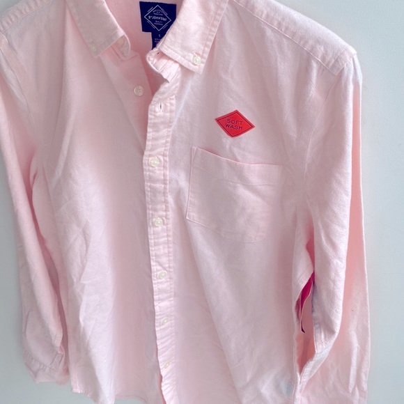 (A6) St. John’s Bay Pink Soft wash Cotten button down unisex, Size Small, NWT - Picture 4 of 6